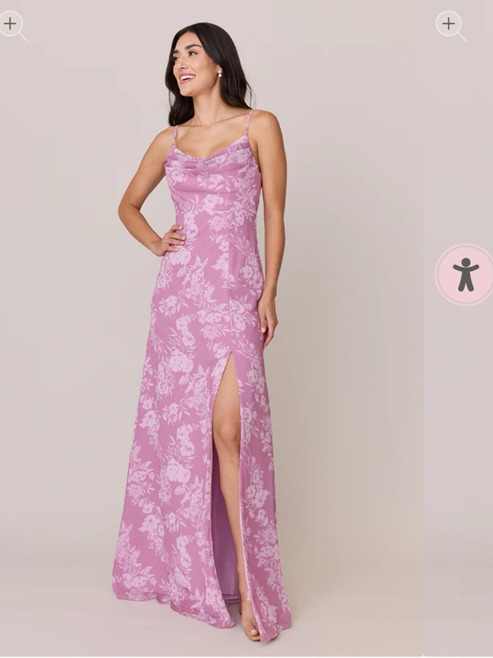 Reverly Ember Chiffon Floral Print Mauve dress